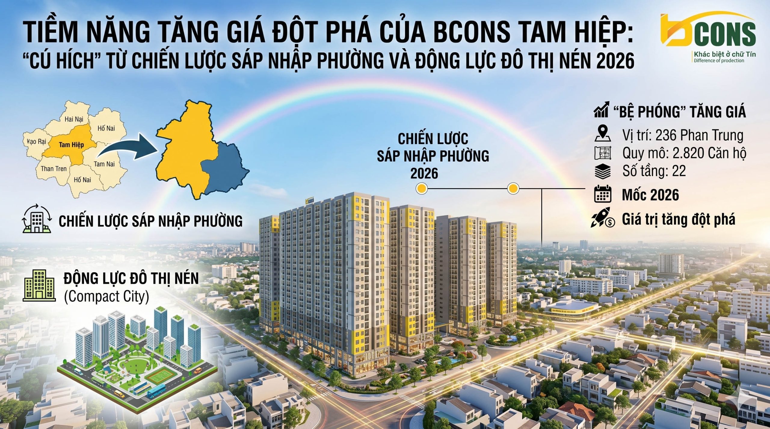Dự án Bcons Tam Hiêp (tên thương mại Bcons Central Park) của Bcons Group tại Đồng Nai