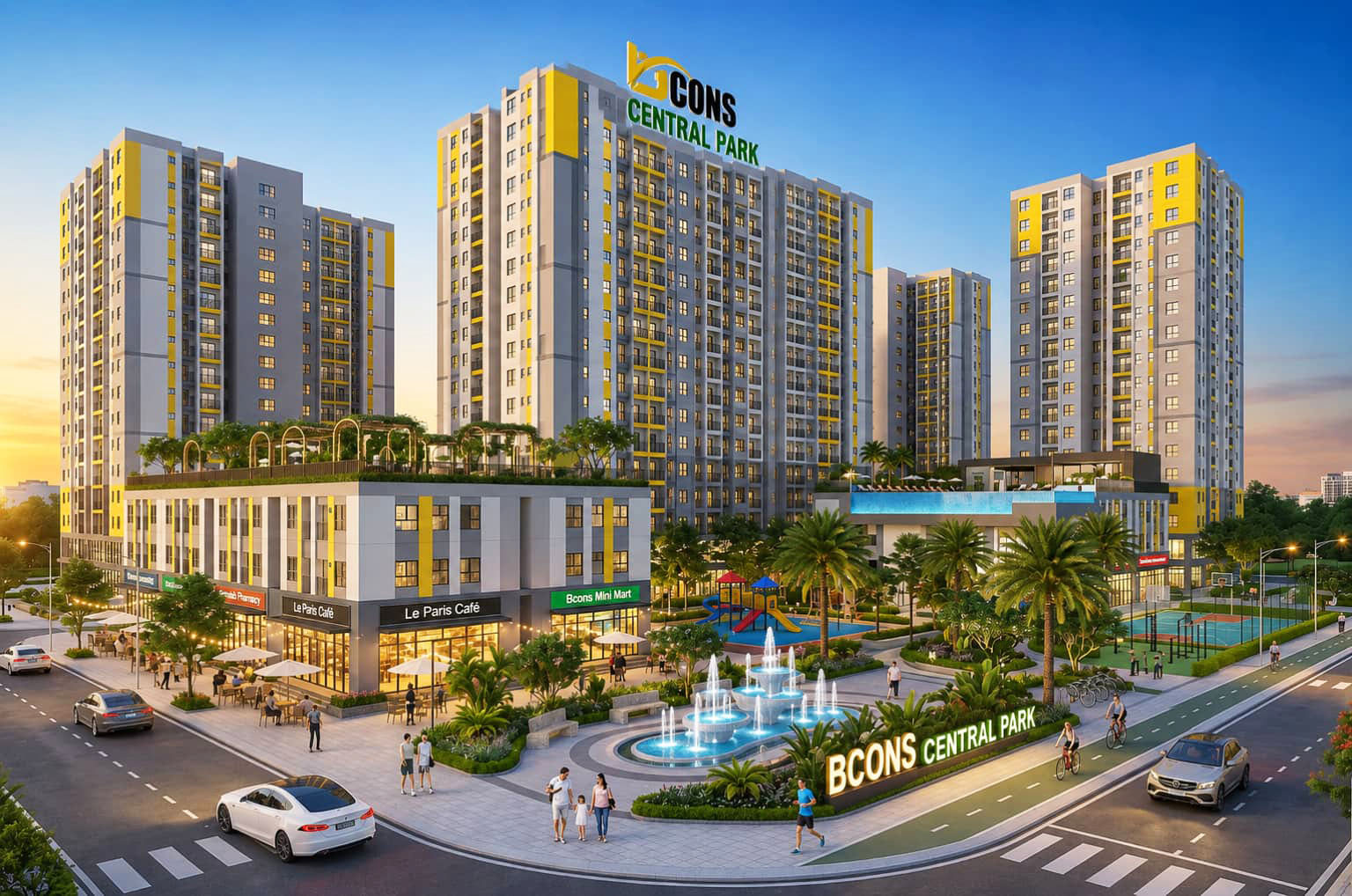Phối cảnh tổng thể dự án Bcons Central Park tại Biên Hòa