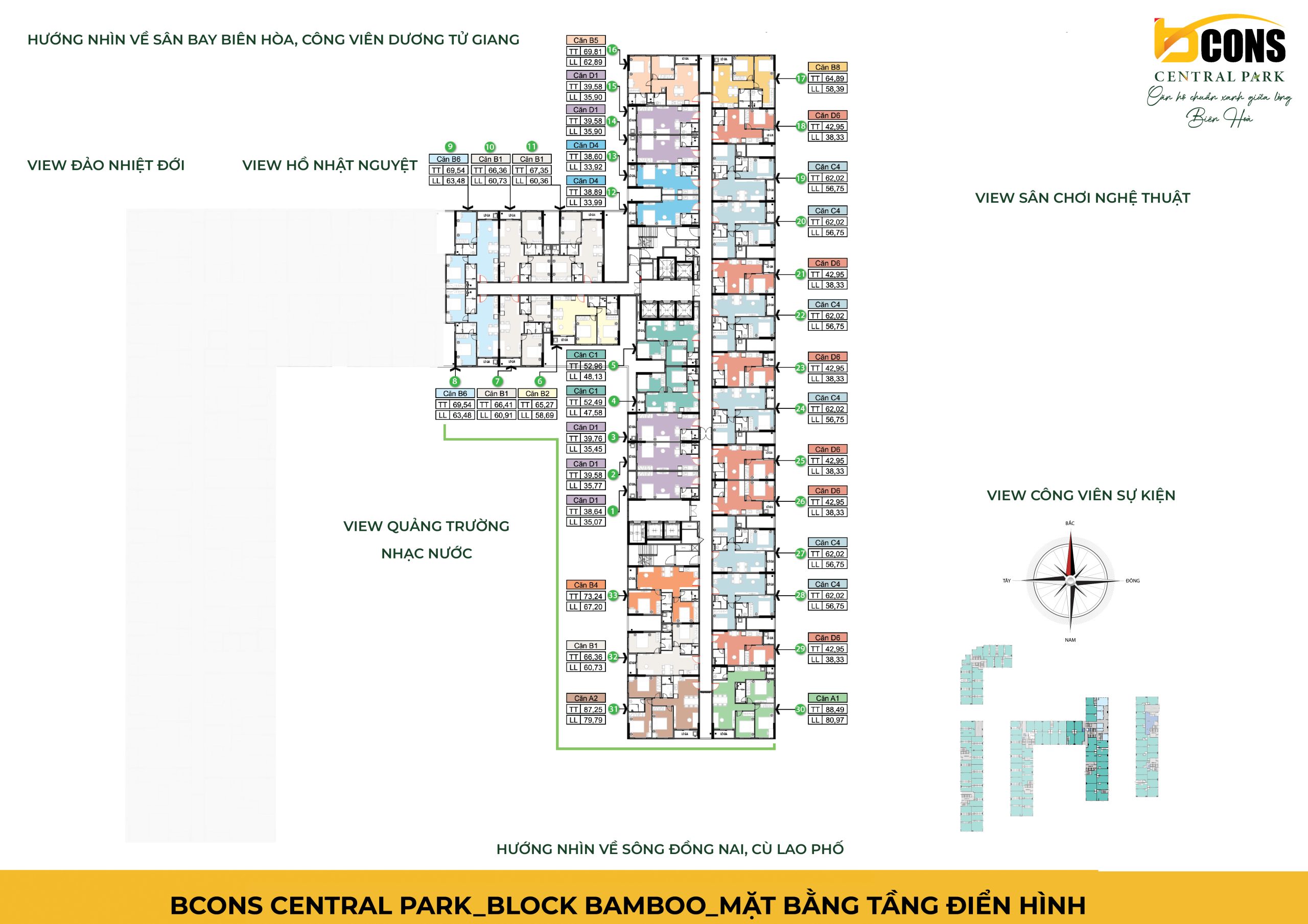 Mặt bằng dự án Bcons Central Park Biên Hòa