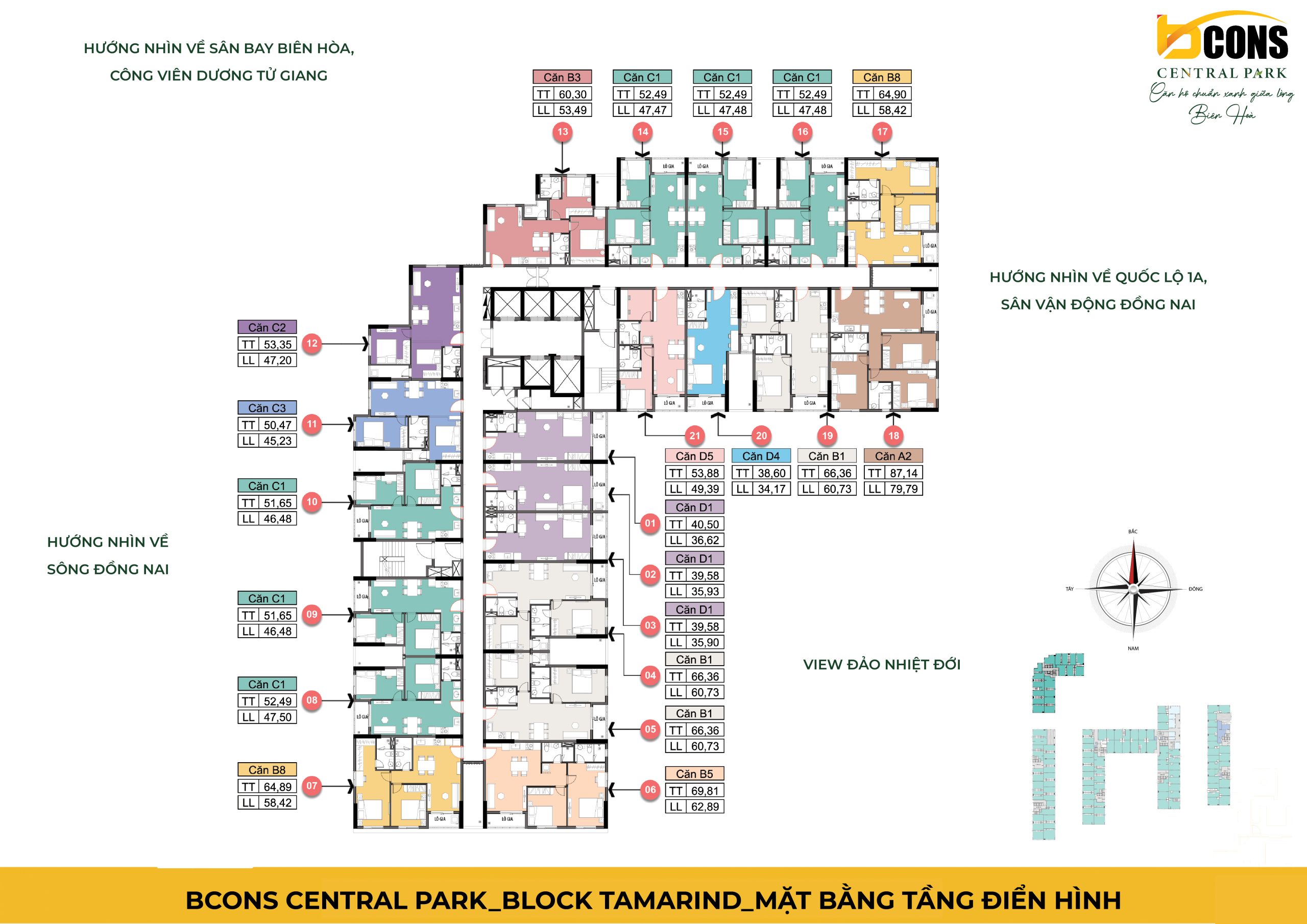 Mặt bằng dự án Bcons Central Park Biên Hòa
