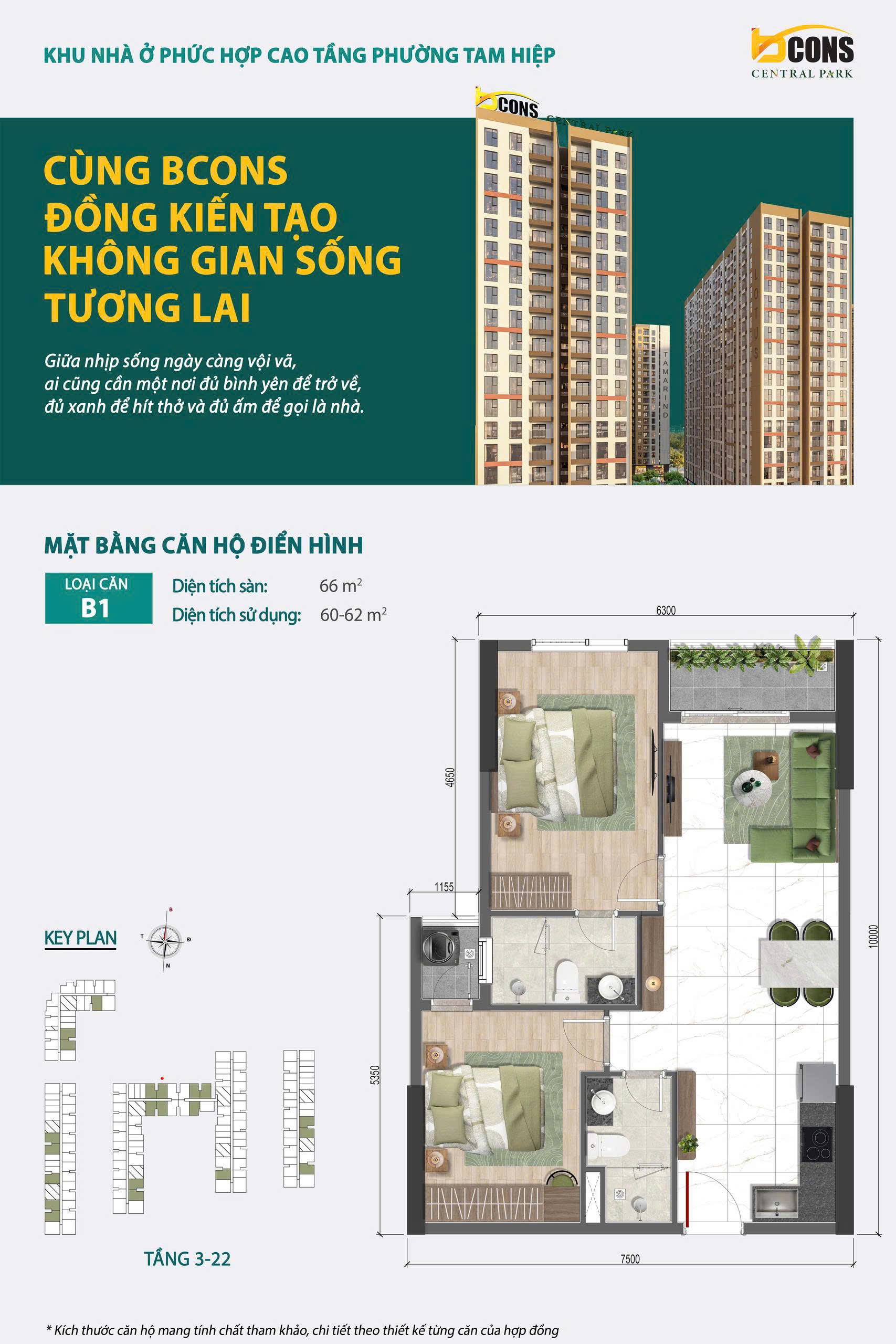 Mặt bằng dự án Bcons Central Park Tam Hiệp
