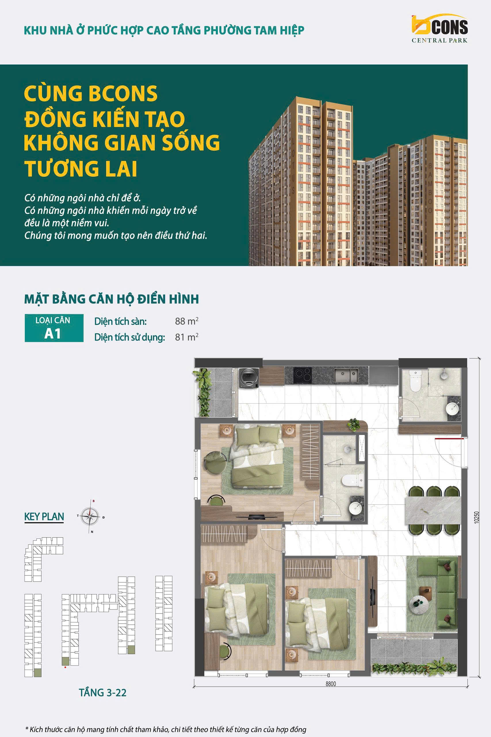 Thiết kế căn hộ Bcons Central Park Phan Trung